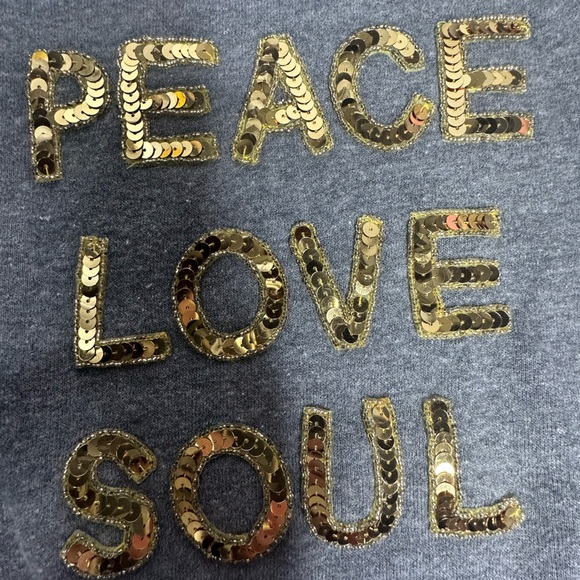 Soul Cycle x Sundry Peace Love Soul Sequin Sweatshirt s - Picture 9 of 9